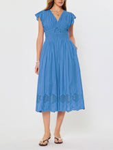 Load image into Gallery viewer, Flutter Sleeve Front Tie Dress - Blue