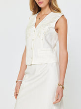 Load image into Gallery viewer, Embroidered Vest with Pockets - Ivory