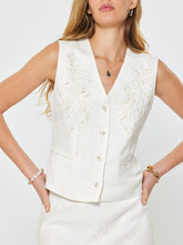 Load image into Gallery viewer, Embroidered Vest with Pockets - Ivory