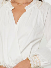 Load image into Gallery viewer, Smocked Waist Surplice Top - Ivory
