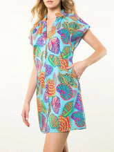 Load image into Gallery viewer, Shell Print Button-down Dress - Light Blue FINAL SALE