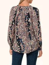 Load image into Gallery viewer, Tie Neck Flora Print Top - Navy FINAL SALE