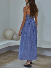 Load image into Gallery viewer, Striped Strapless Maxi - Blue/White
