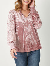 Load image into Gallery viewer, Smocked Velvet Top - Mauve FINAL SALE