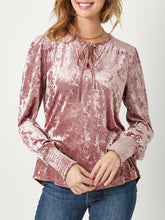 Load image into Gallery viewer, Smocked Velvet Top - Mauve FINAL SALE