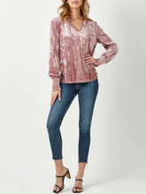 Load image into Gallery viewer, Smocked Velvet Top - Mauve FINAL SALE