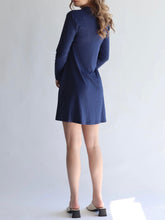 Load image into Gallery viewer, Long Sleeve Trapeze Dress - Blue