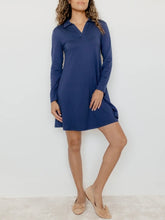 Load image into Gallery viewer, Long Sleeve Trapeze Dress - Blue