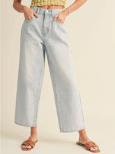 Load image into Gallery viewer, Adjustable Waist Crop Jeans - Ice FINAL SALE