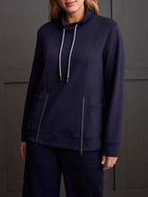 Load image into Gallery viewer, Funnel Neck Top with Pockets - Navy FINAL SALE