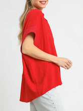 Load image into Gallery viewer, Short Sleeve Pleat Front Top - Red FINAL SALE