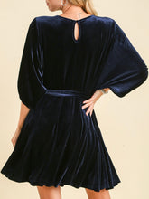 Load image into Gallery viewer, Velvet Flare Dress - Midnight FINAL SALE