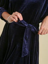 Load image into Gallery viewer, Velvet Flare Dress - Midnight FINAL SALE