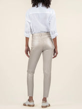 Load image into Gallery viewer, Charlize High Rise Coated Cigarette Jean - Rose Gold FINAL SALE