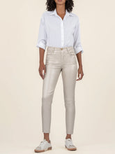 Load image into Gallery viewer, Charlize High Rise Coated Cigarette Jean - Rose Gold FINAL SALE
