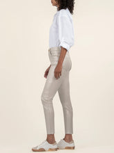Load image into Gallery viewer, Charlize High Rise Coated Cigarette Jean - Rose Gold FINAL SALE