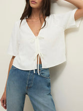 Load image into Gallery viewer, La Belle Linen Top - White