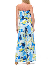 Load image into Gallery viewer, Strapless Jumpsuit - Blue/Lime