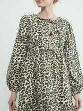 Load image into Gallery viewer, Twill Babydoll Dress - Leopard FINAL SALE