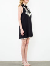 Load image into Gallery viewer, Embroidered Crepe Dress - Black