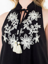 Load image into Gallery viewer, Embroidered Crepe Dress - Black
