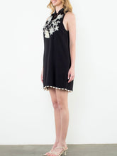 Load image into Gallery viewer, Embroidered Crepe Dress - Black