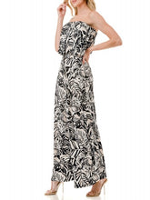 Load image into Gallery viewer, Strapless Jumpsuit - Black/White/Blush