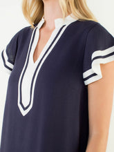 Load image into Gallery viewer, Flutter Sleeve Dress - Navy/White FINAL SALE