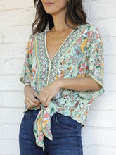 Load image into Gallery viewer, Tie Waist Top - Sage
