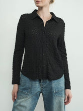 Load image into Gallery viewer, Floral Lace Button down - Black
