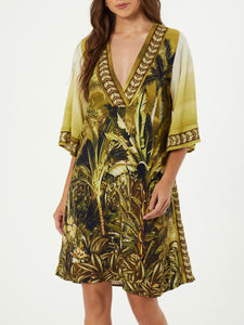 Landscape Print Dress - Olive FINAL SALE