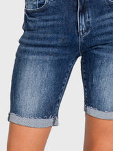 Load image into Gallery viewer, Denim High Rise Bermuda Shorts - Blue
