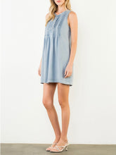 Load image into Gallery viewer, Sleeveless Pintuck Dress - Denim
