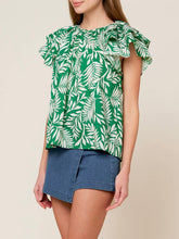 Load image into Gallery viewer, Leaf Print Top - Green
