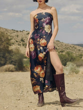 Load image into Gallery viewer, Strapless Floral Maxi Dress - Nightfall

