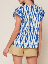 Load image into Gallery viewer, Flutter Sleeve Top - Blue/White
