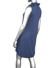 Load image into Gallery viewer, Sleeveless Ruffle Neck Dress - Navy
