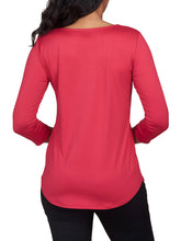 Load image into Gallery viewer, Cross Keyhole Scoop Neck Top - Berry FINAL SALE
