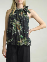 Load image into Gallery viewer, Silk Tie Neck Halter - Black
