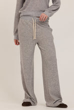 Load image into Gallery viewer, Slow Morning Pant in Heather Grey, wide-leg drawstring lounge pants, soft knit fabric, relaxed fit - 2

