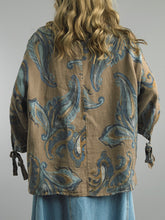Load image into Gallery viewer, Paisley Tie Sleeve Top - Cocoa
