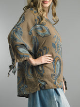 Load image into Gallery viewer, Paisley Tie Sleeve Top - Cocoa
