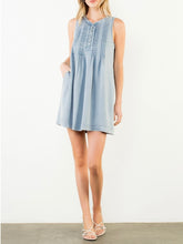 Load image into Gallery viewer, Sleeveless Pintuck Dress - Denim
