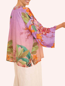 Kimono Jacket - Lavender Botany Bliss