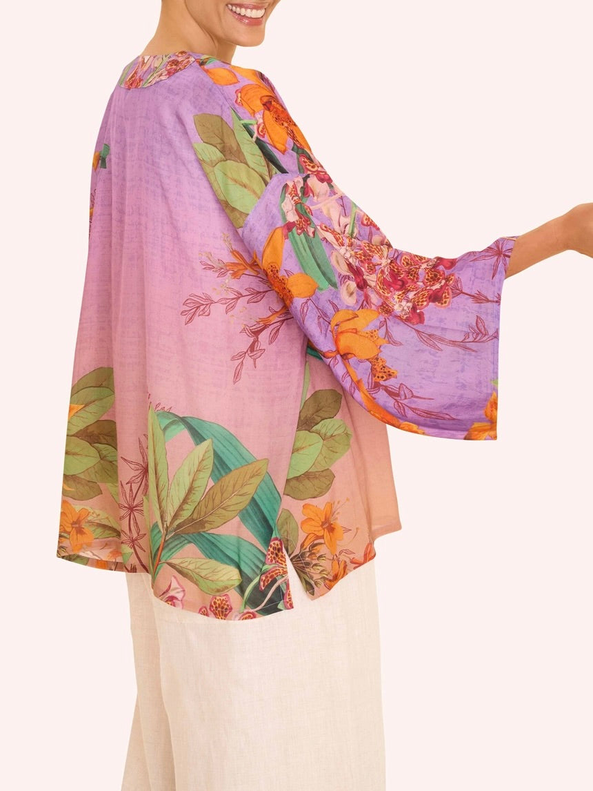 Kimono Jacket - Lavender Botany Bliss
