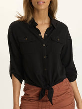 Load image into Gallery viewer, Tyrell Tie Front Top - Black
