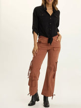 Load image into Gallery viewer, Tyrell Tie Front Top - Black
