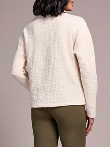 Textured Funnel Neck Top - Moonstone