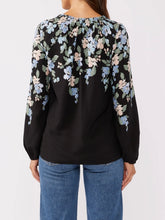 Load image into Gallery viewer, Floral Smock Neck Top - Black
