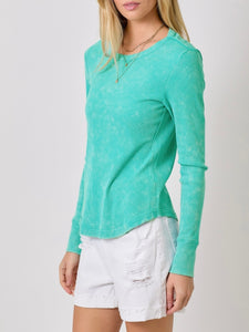 Washed Rib Tee - Sea